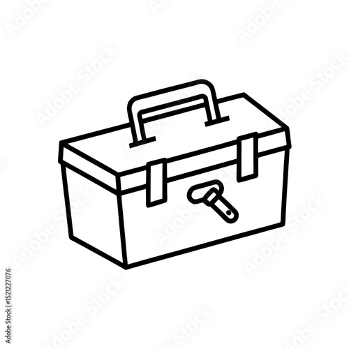 toolbox with tools on white background  