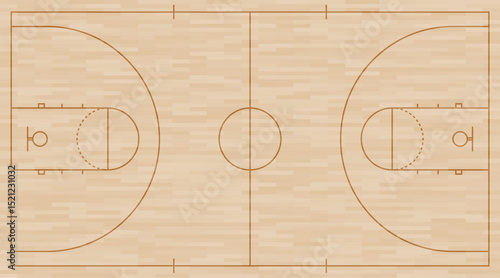 Basketball court. Basketball court top view