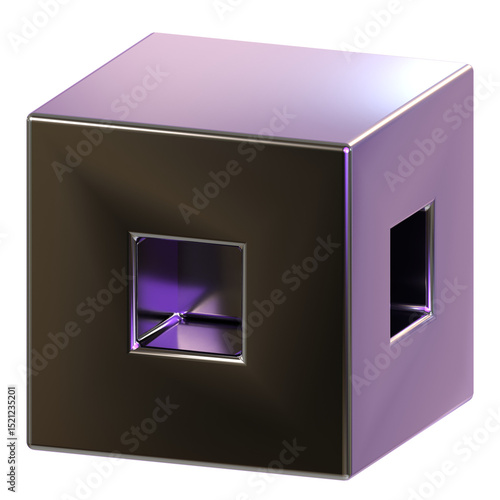 Metallic Abstract 3d icon illustration
