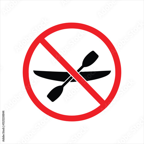 No Kayaking Allowed: Water Sports Prohibition Symbol for Restricted Areas


