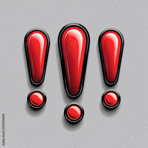 Glossy Red Exclamation Marks