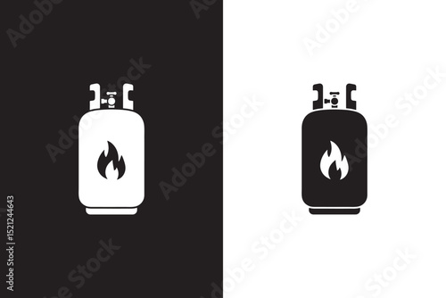 Gas Cylinder with Flame Icon