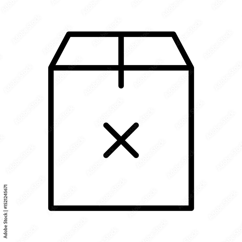 Fototapeta premium Box Vector Outline Icon. Shipping symbol.