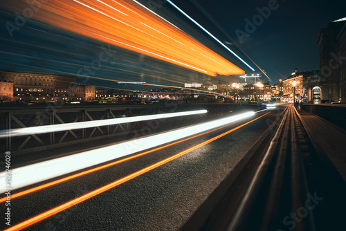 Wallpaper Mural Light trails from traffic in city Torontodigital.ca
