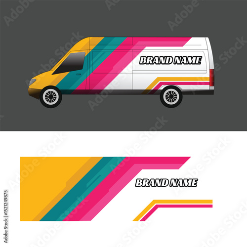 Cargo car body wrap livery brand sticker design