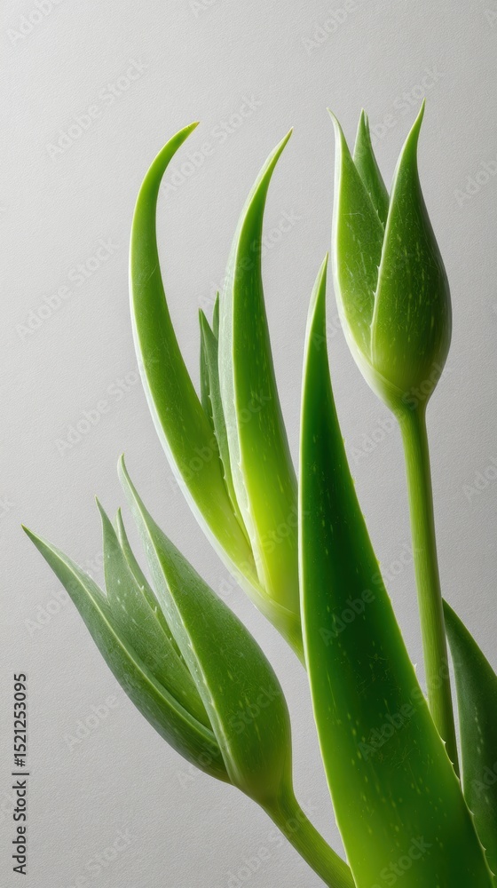 Obraz premium artistic professional photo of aloe vera leaves with soft studio light