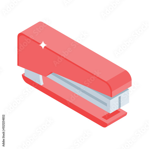 Trendy isometric style icon of paper stapler