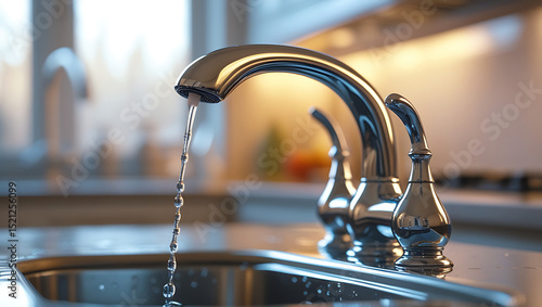 water flowing from a tap faucet