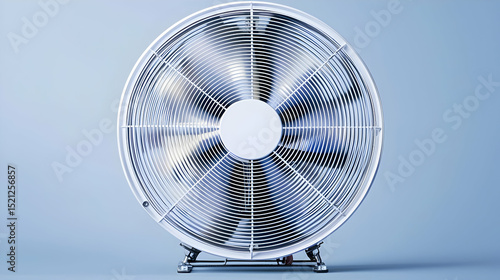 Large Modern Electric Fan Against Light Grey Background