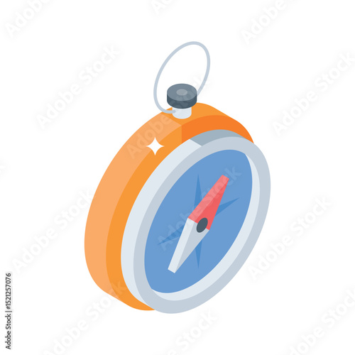 A modern isometric style icon showing orientation tool