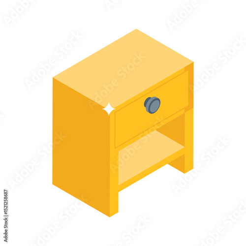 A modern isometric style icon of drawer