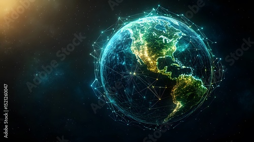 Digital Globe with Network Connections