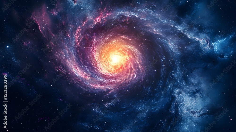 Fototapeta premium Vibrant Spiral Galaxy in Deep Space