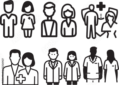 Medical Icons Set for Healthcare Professionals and Institutions, Collection of Medical Symbols in a Clean Design