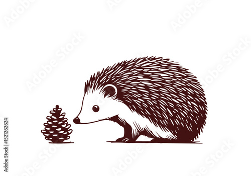 Hedgehog hand drawn sketch vector illustration