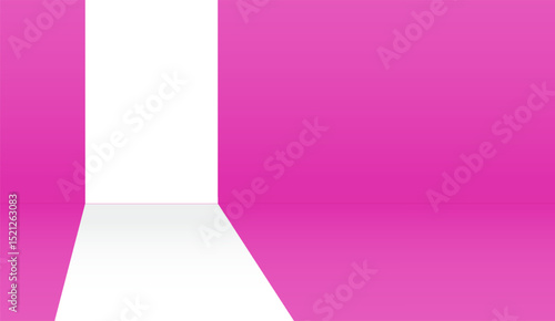 Minimalist Pink and White Corridor Illustration: Abstract Architectural Concept, Emphasizing Simplicity and Modern Design, Ideal for Creative Backgrounds and Designs