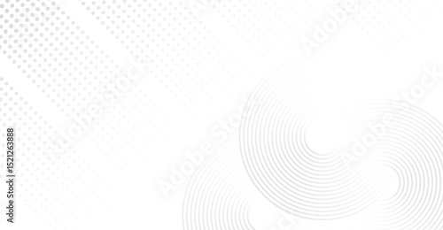 Minimalist White Abstract Background with Concentric Rings and Subtle Dots for Modern Design Aesthetics, Ideal for Presentations and Digital Layouts