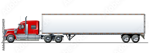 Vector truck template isolated on white