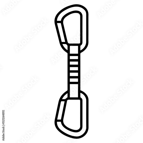 icon Climber's quickdraw on white background vector
Vector line icon rock climbing, mountaineering, tourism