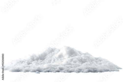realistic pile of snow with soft textures and shad  isolated on white background PNG