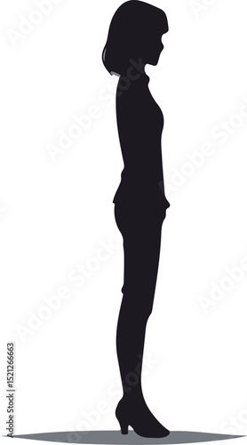 Silhouette of a standing woman, showcasing elegance and poise.