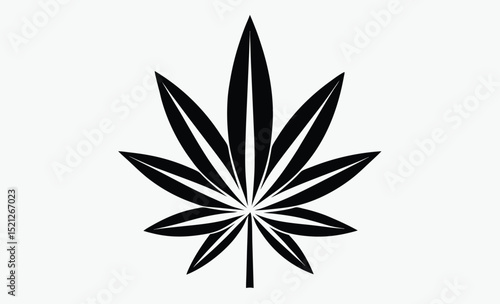 Cannabis leaf silhouette, marijuana hemp icon, Marijuana cannabis hemp leaf vector icon isolated on a white background 