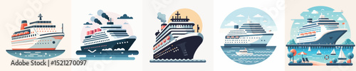 Vector of a cruise ship.