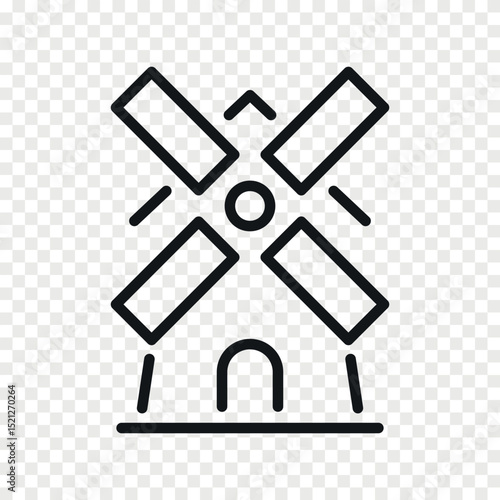 Farm mill outline vector icon