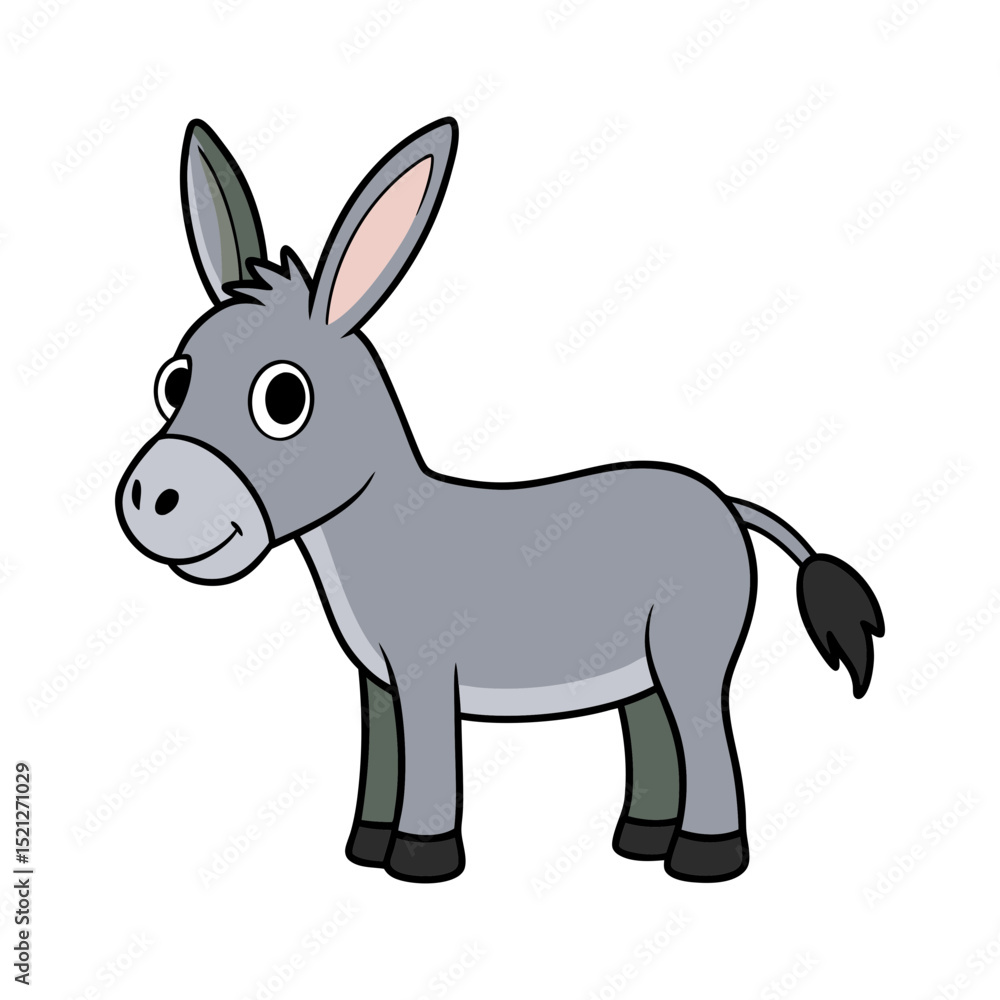 Obraz premium Cute cartoon donkey illustration for children s book