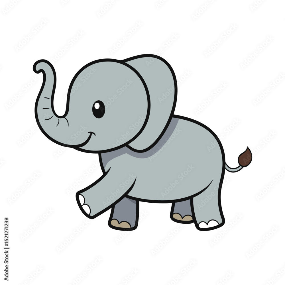 Fototapeta premium Adorable cartoon baby elephant illustration