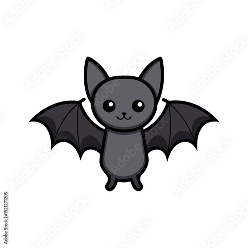 Adorable cartoon bat illustration kawaii style halloween design