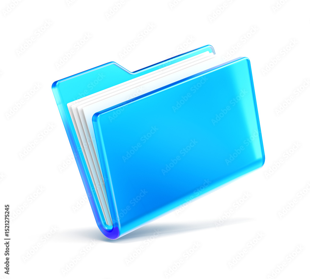 Folder blue icon - 3d illustration Stock Illustration | Adobe Stock