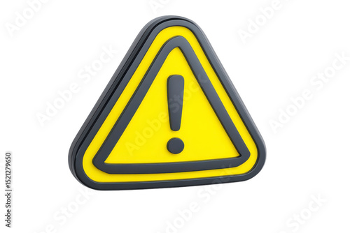 3D rendered yellow and black triangular warning sign with exclamation mark in center, symbolizing caution or alert. design is simple and bold, emphasizing importance of message Free Download 3D rendered yellow and black triangular warning sign with exclamation mark in center, symbolizing caution or alert. design is simple and bold, emphasizing importance of message - GFXLoad