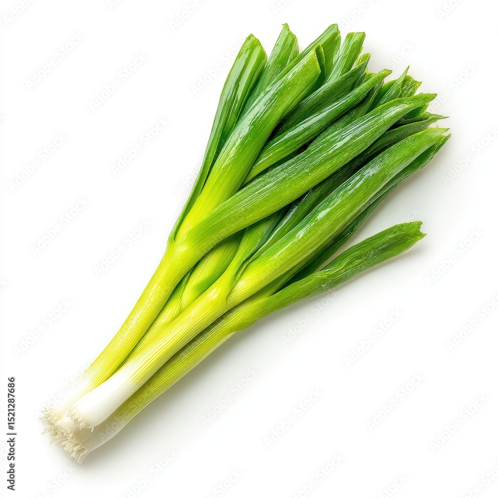 Leek stalk isolated on clean white background Leek stalk isolated on clean white background