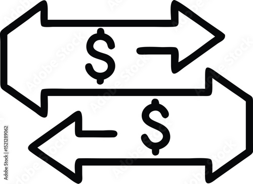 Money exchange icon financial transaction currency conversion dollar trade business finance vector