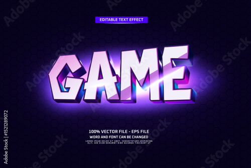 Futuristic Game Editable Text Effect With Neon Background - Editable Text 