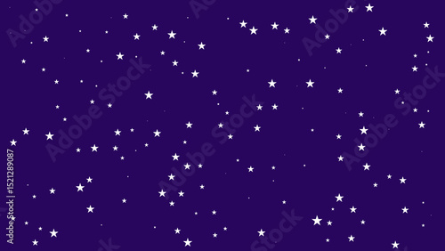 A deep purple night sky adorned with scattered white stars, creating a serene, celestial atmosphere.