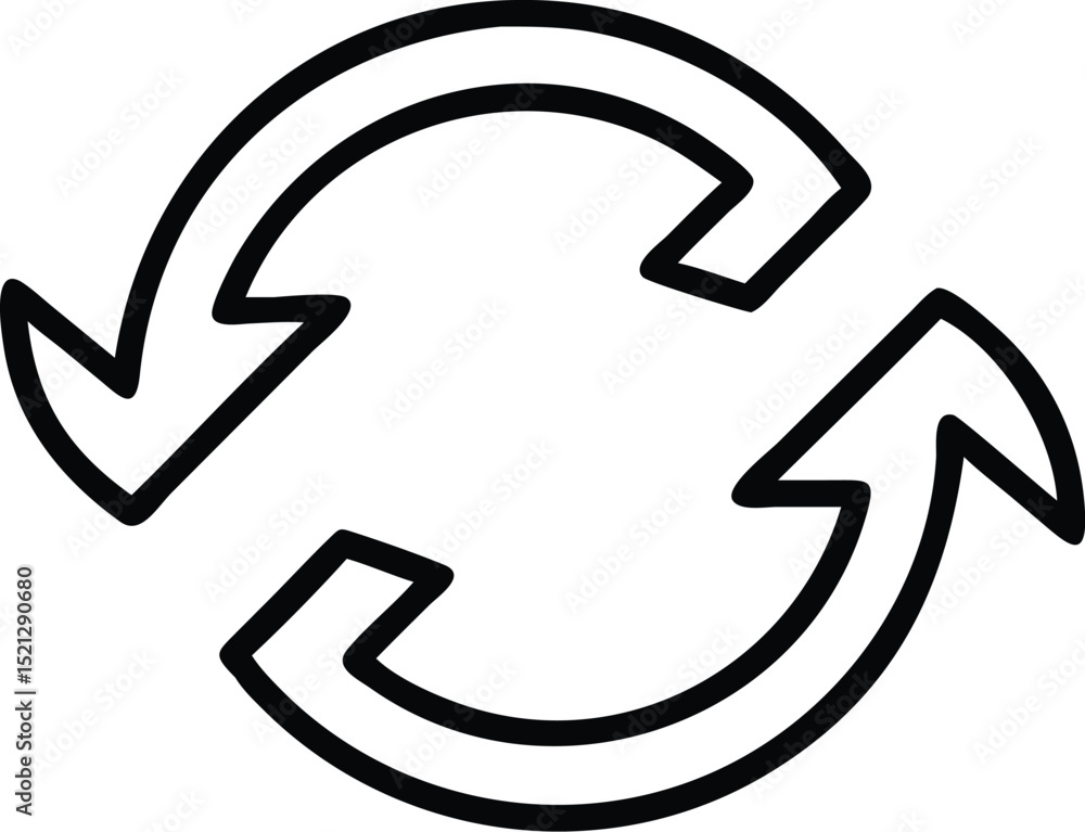 Recycle icon vector illustration of circular arrows for reload and rotation concept design symbol Recycle icon vector illustration of circular arrows for reload and rotation concept design symbol