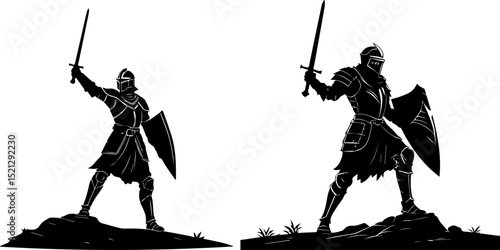 Valiant Medieval Knight Silhouette - Warrior and Heroism