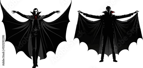 Classic Vampire Dracula Silhouette - Horror and Halloween