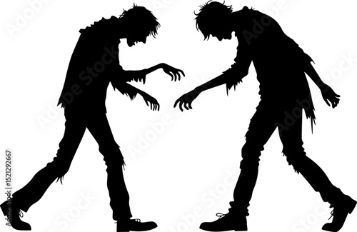 Spooky Zombie Apocalypse Silhouette - Horror and Halloween