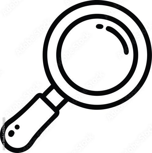 Magnifying glass vector icon for search and zoom in symbol for finding information and detail view