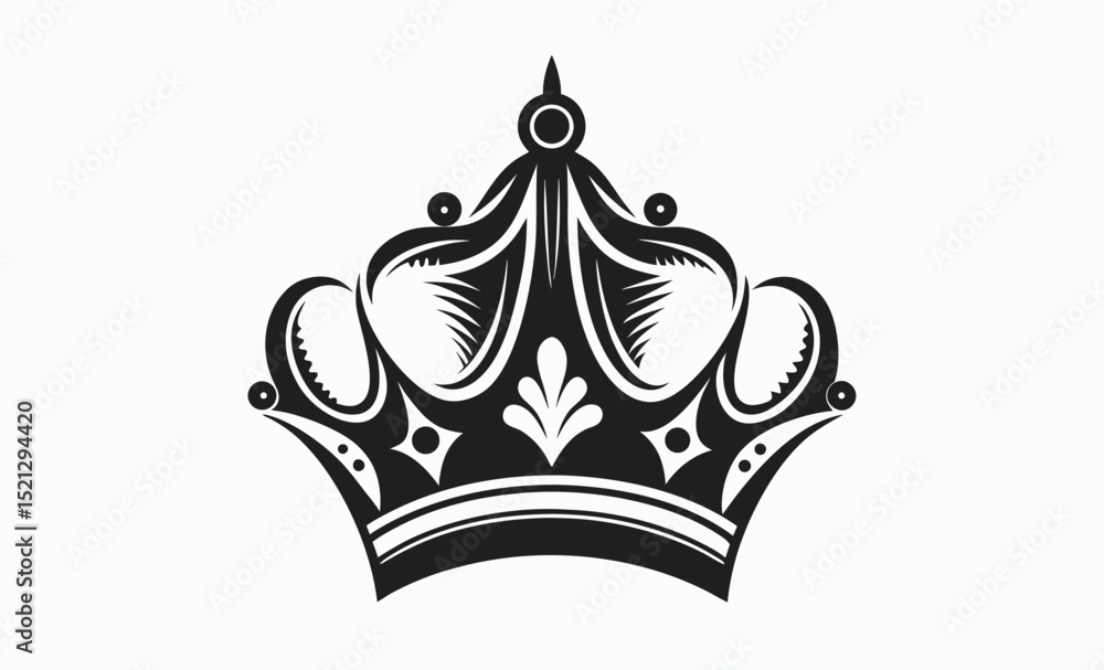 Crown silhouette icon, royal crown vector, simple crown symbol, black crown design Crown silhouette icon, royal crown vector, simple crown symbol, black crown design