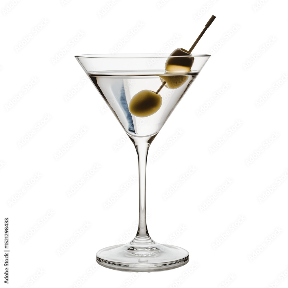 Refreshing cocktail served with olives Refreshing cocktail served with olives