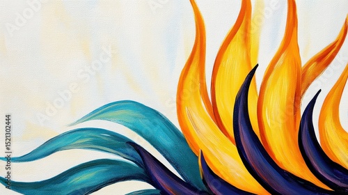 Vibrant painting of tropical flower petals.