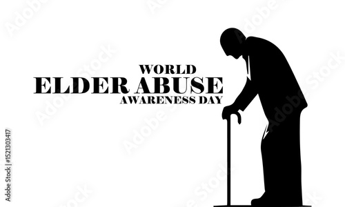 illustration world elder abuse awareness day logo icon, vector graphic of world elder abuse awareness day with white background