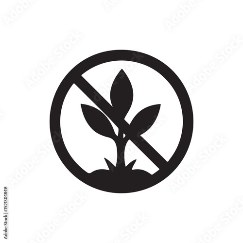 WeedAway icon silhouette vector with white background