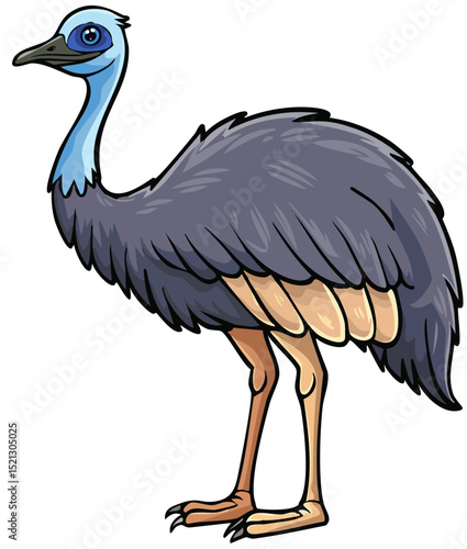 Cute Cartoon Emu