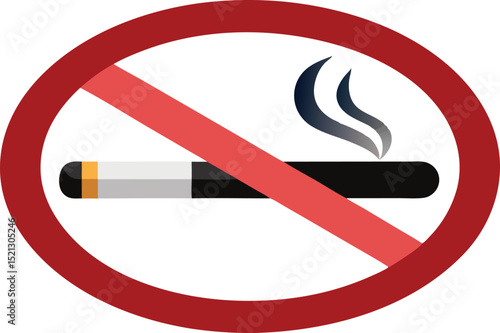 no smoking sign with cigarette