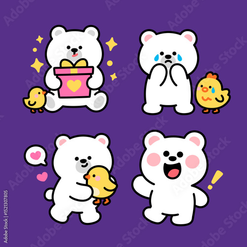 sticker set of funny animals
